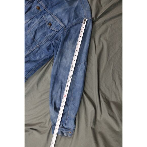 Vintage Calvin Klein Denim Jacket Women Medium Blue Tie Dye Blue Button Up - Picture 8 of 9